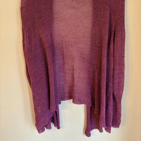 Eileen Fisher Women’s Italian yarn 100% linen open front cardigan sweater 2XL! - Picture 8 of 13